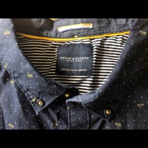 Denim & Flower men’s XL button up polo 100% cotton